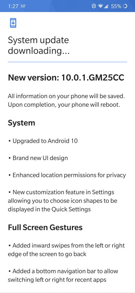 Android 10 for OnePlus 7 Pro 5G