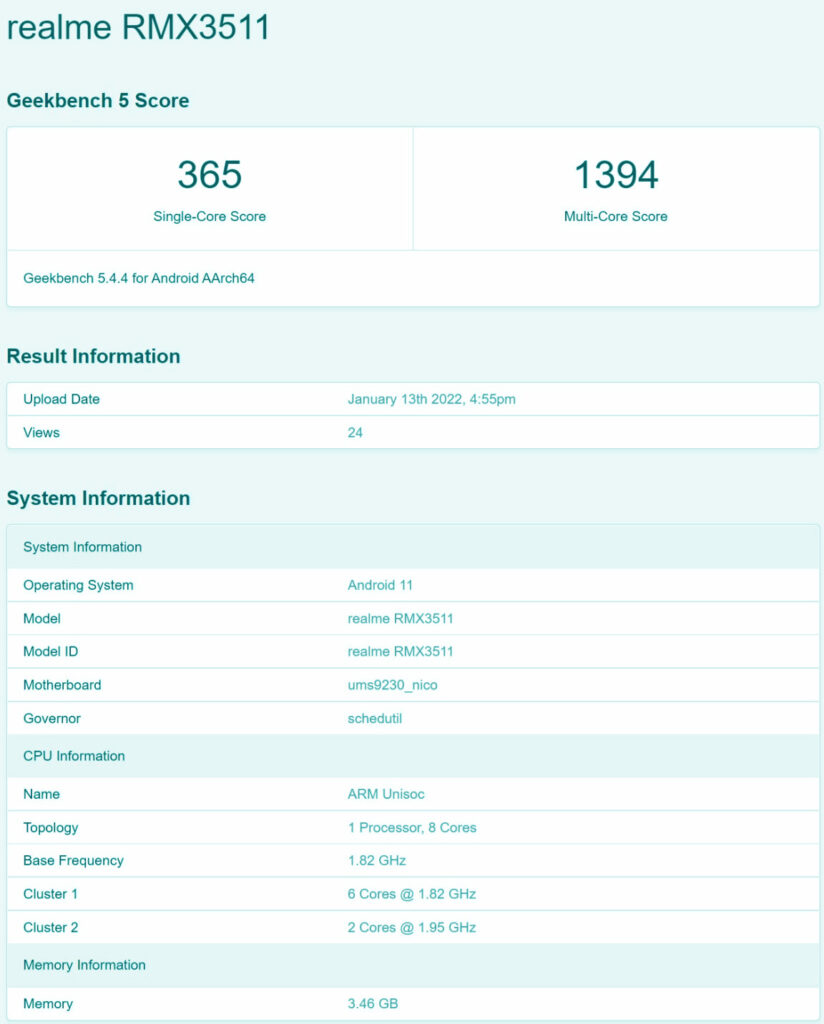 Realme C35 NBTC certification