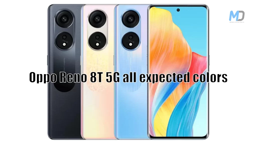 Oppo Reno 8T 5G all expected colors