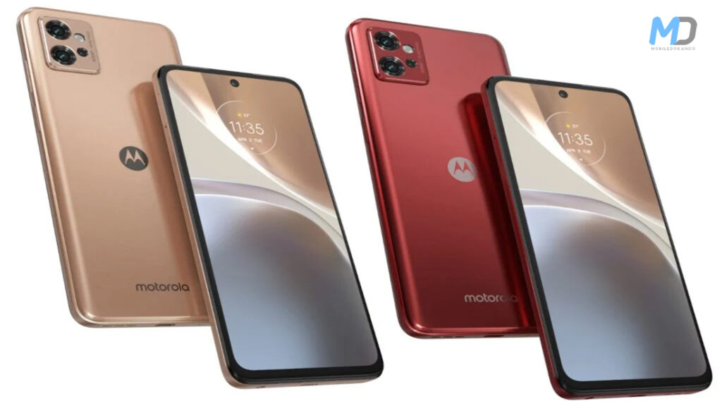 Motorola Moto G32 Satin Maroon and Rose gold