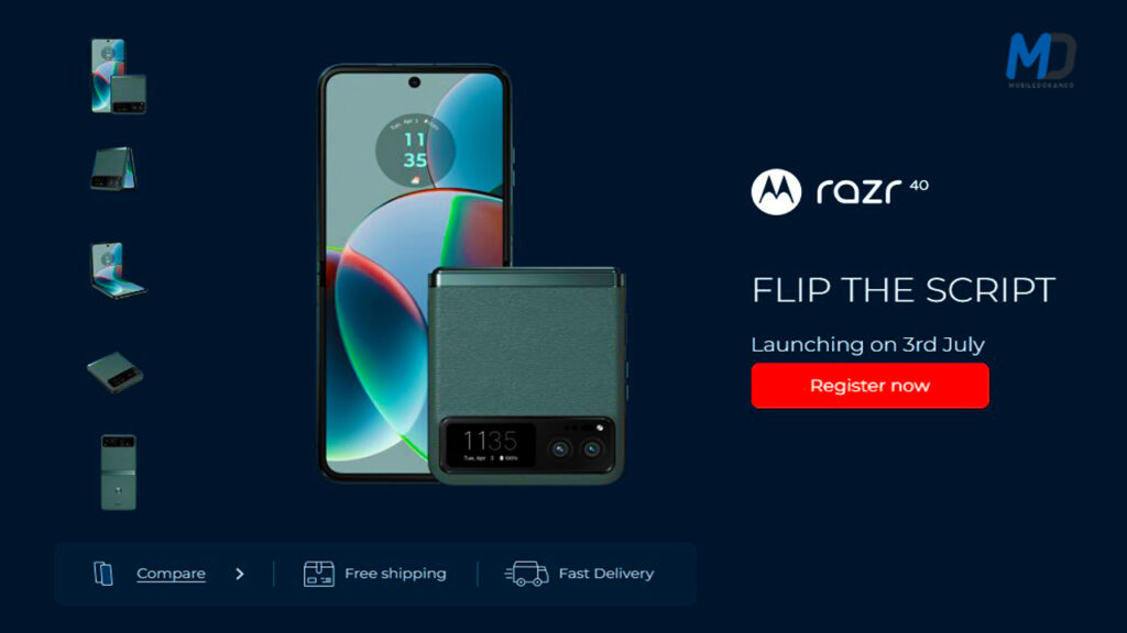 Motorola Razr 40 on Amazon landing page