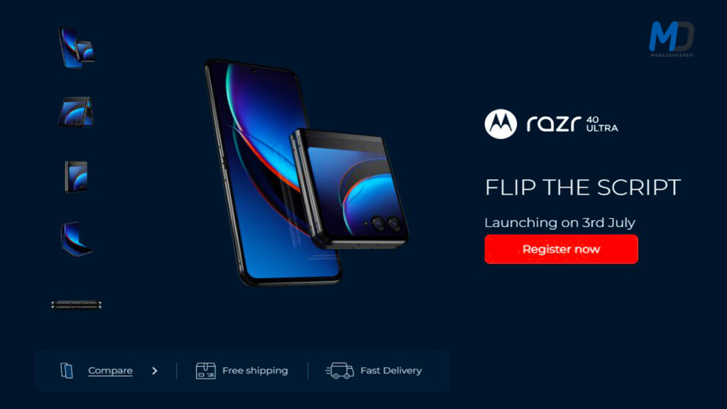 Motorola Razr 40 ultra on Amazon landing page