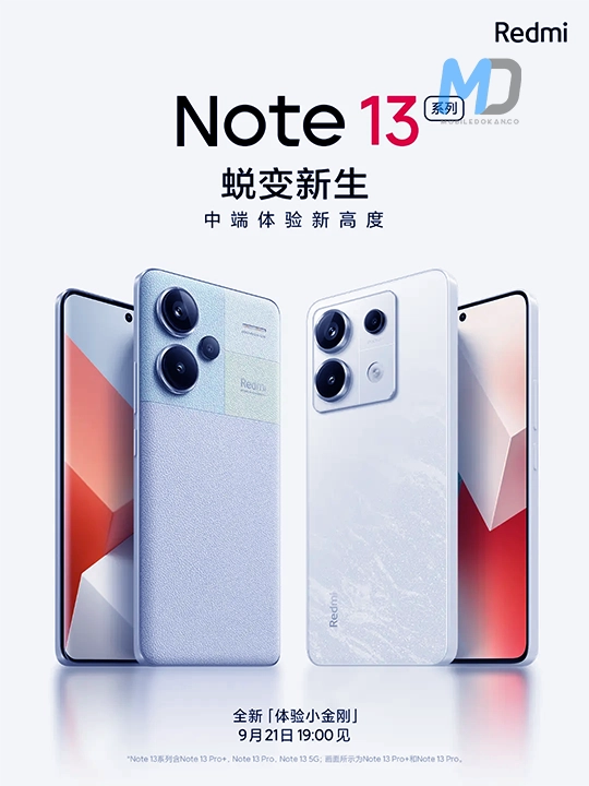 Redmi Note 13 Pro 5G Series design emerges ahead of September 21 launch!