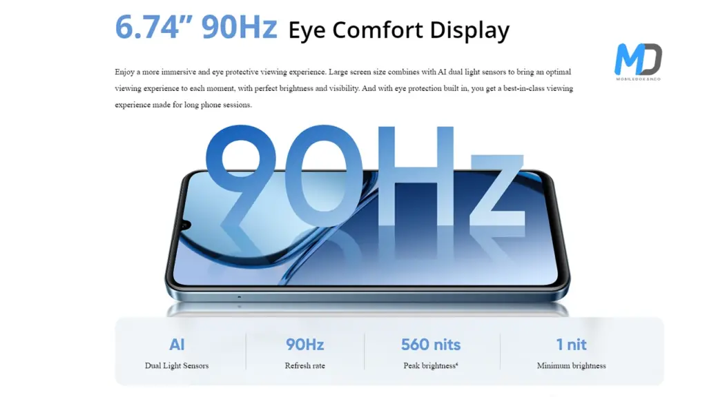 6.74-inch with 90Hz display