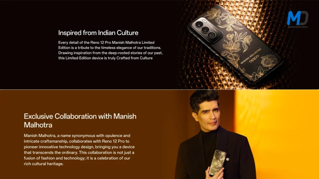 Oppo Reno12 Pro collaboration with Manish malhotra comes with an impressive design