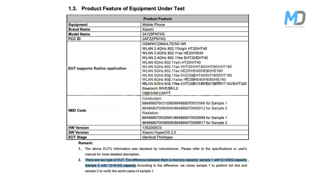 Xiaomi 15 FCC listings