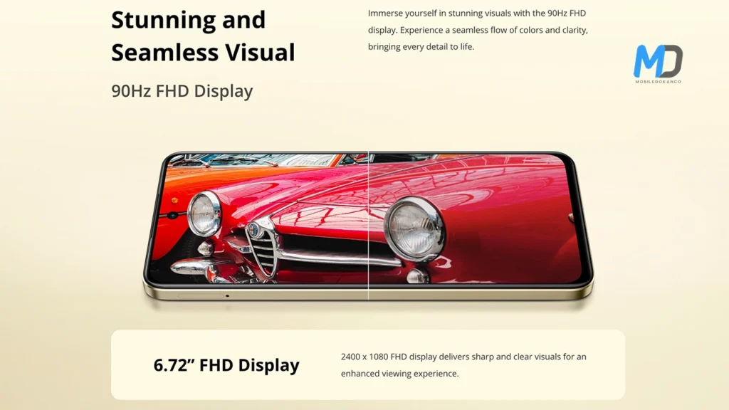 6.72-inch 90Hz display